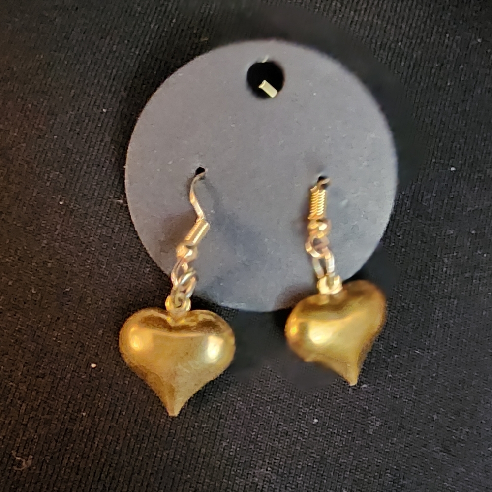 Gold Plated Hollow Heart Earrings